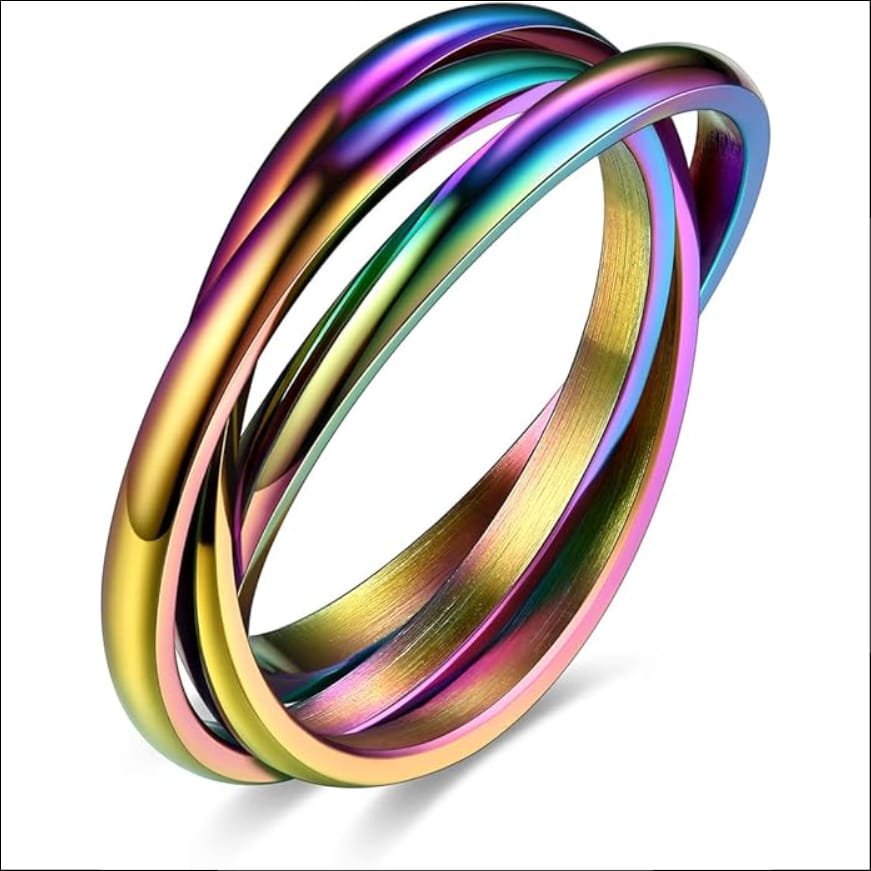 Bestyle Women's Ring Stainless Steel Wrap Ring Set of 3;Juego de 3 Anillos Envolventes de Acero Inoxidable para Mujer Be style 3 bestyle-womens-ring-stainless-steel-wrap-ring-set-of-3-Rainbow-colours.jpg