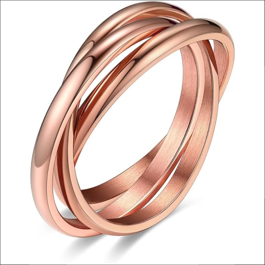 Bestyle Women's Ring Stainless Steel Wrap Ring Set of 3;Juego de 3 Anillos Envolventes de Acero Inoxidable para Mujer Be style 4 bestyle-womens-ring-stainless-steel-wrap-ring-set-of-3-Rose-Gold.jpg