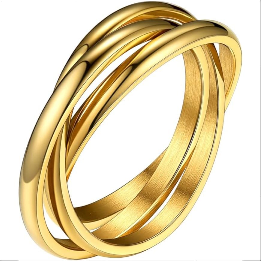 Bestyle Women's Ring Stainless Steel Wrap Ring Set of 3;Juego de 3 Anillos Envolventes de Acero Inoxidable para Mujer Be style 2 bestyle-womens-ring-stainless-steel-wrap-ring-set-of-3-gold.jpg