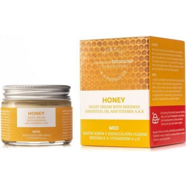 Botanicus Honey night cream with beeswax essential oil and vitamin A & E 50 g,Botanicus Medový noční krém s esenciálním olejem beeswax a vitamínem A & E 50 g,Botanicus