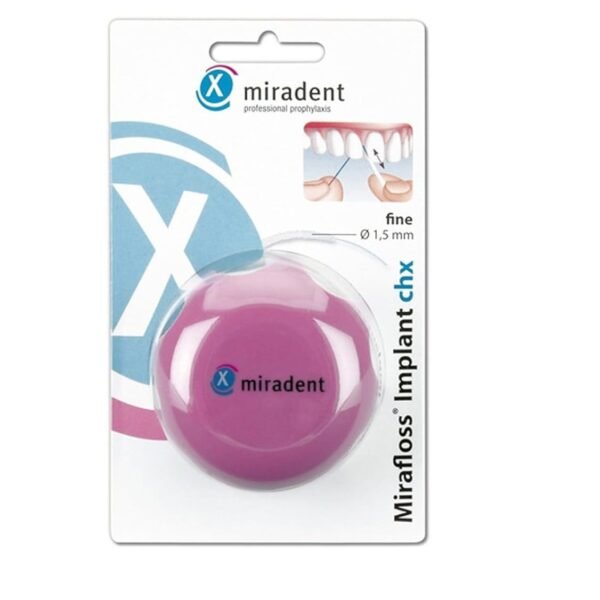 MIRADENT Dental floss Miraflos implant CHX Fine, 50x15 cm