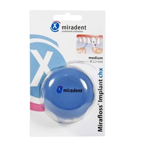 MIRADENT Dental floss Miraflos implant CHX medium, 50x15 cm
