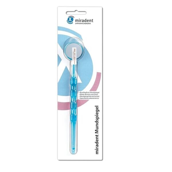 MIRADENT Mouth mirror anti-fog blue transp., 1 pcs