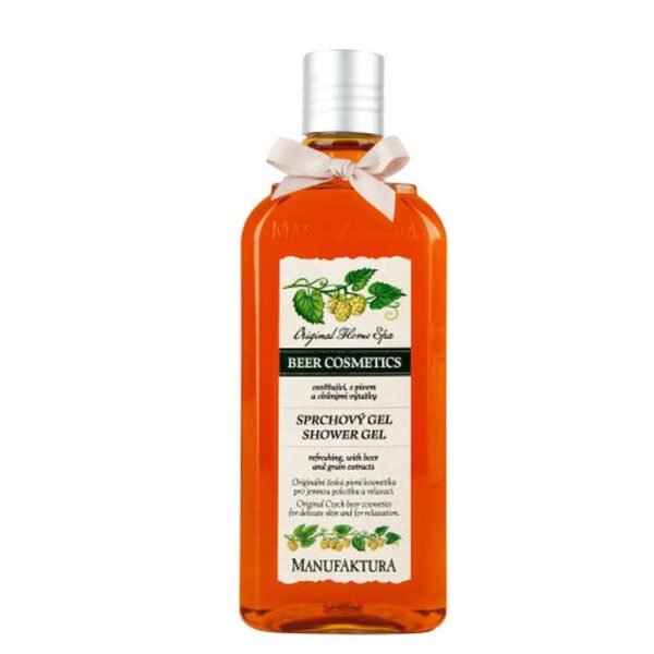 Refreshing shower gel with beer and cereal extracts,Osvěžující sprchový gel s výtažky z piva a cereálií,Manufaktura