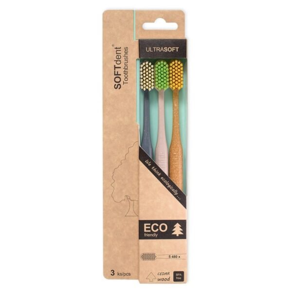SOFTDENT ECO Toothbrush ultrasoft 3 pcs