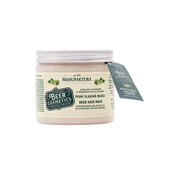Strengthening and protective Beer hair mask with natural oils and caffeine,Posilující a ochranná Pivní maska ​​na vlasy s přírodními oleji a kofeinem,Manufaktura