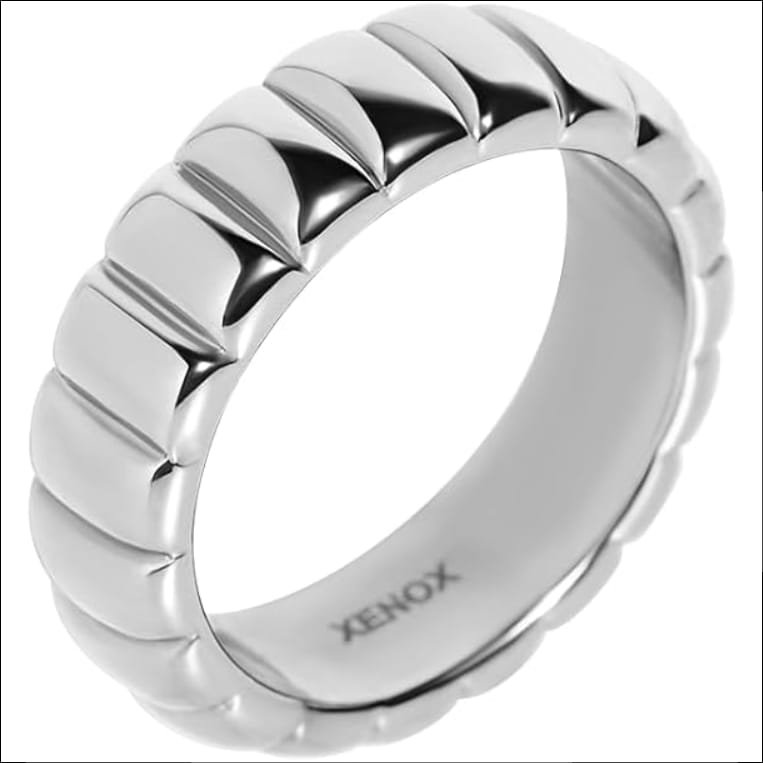 XENOX® Frame Duo Ring - Women's Ring Made of High-Quality Stainless Steel;Anillo XENOX ® Frame Duo-Anillo para Mujer fabricado en Acero Inoxidable de Alta Calidad 3 xenox®-bold-bubble-ring-womens-ring-made-of-high-quality-stainless-steel.jpg