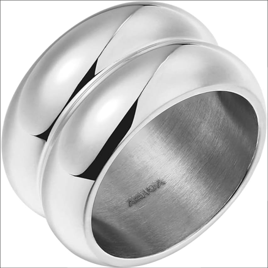 XENOX® Frame Duo Ring - Women's Ring Made of High-Quality Stainless Steel;Anillo XENOX ® Frame Duo-Anillo para Mujer fabricado en Acero Inoxidable de Alta Calidad 2 xenox®-frame-duo-ring-womens-ring-made-of-high-quality-stainless-steel-silver-colours.jpg