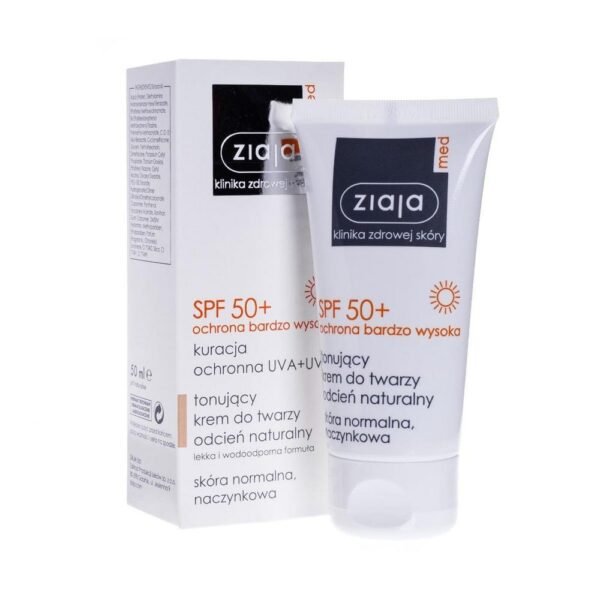 Ziaja med protection spf 50+ toning face cream light shade 50ml