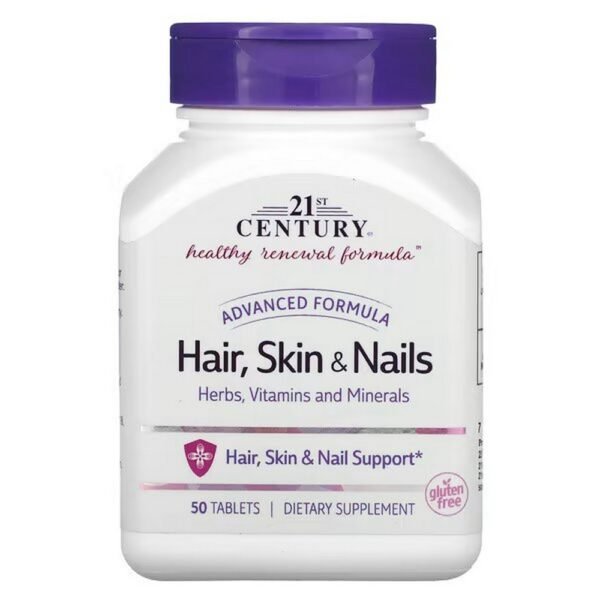 21st Century, Hair, Skin and Nails, Advanced Formula, 50 film-coated tablets,21st Century, Haare, Haut und NΣgel, Fortschrittliche Rezeptur, 50 Filmtabletten