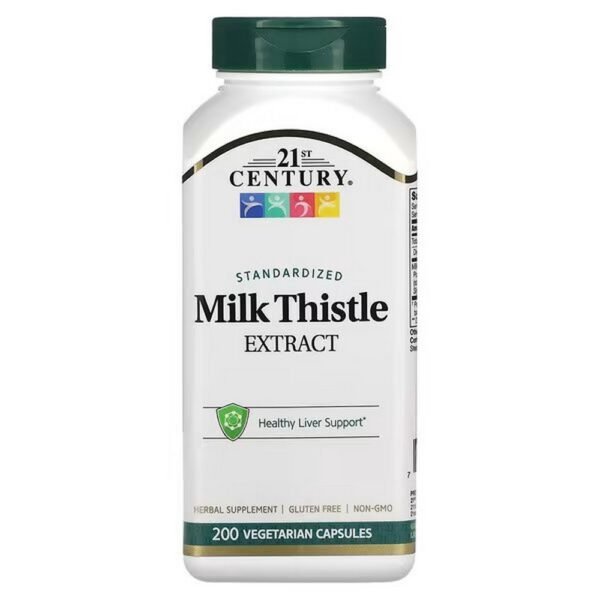 21st Century, Standardized Milk Thistle Extract, 200 Vegetarian Capsules,21st Century, Standardisiertes Mariendistelextrakt, 200 vegetarische Kapseln