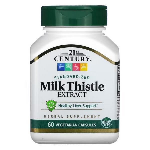 21st Century, Standardized Milk Thistle Extract, 60 Vegetarian Capsules,21st Century, Standardisiertes Mariendistelextrakt, 60 vegetarische Kapseln