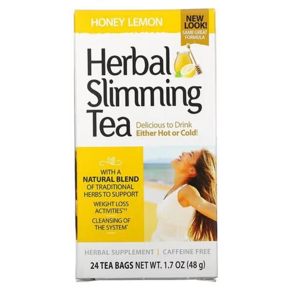 21st Century, Weight Loss Herbal Tea, Honey Lemon, Caffeine Free, 24 Tea Bags, 1.7 oz (48 g), 21st Century, травяной чай для похудения, мед с лимоном, без кофеина, 24 чайных пакетика, 48 г (1,7 унции)