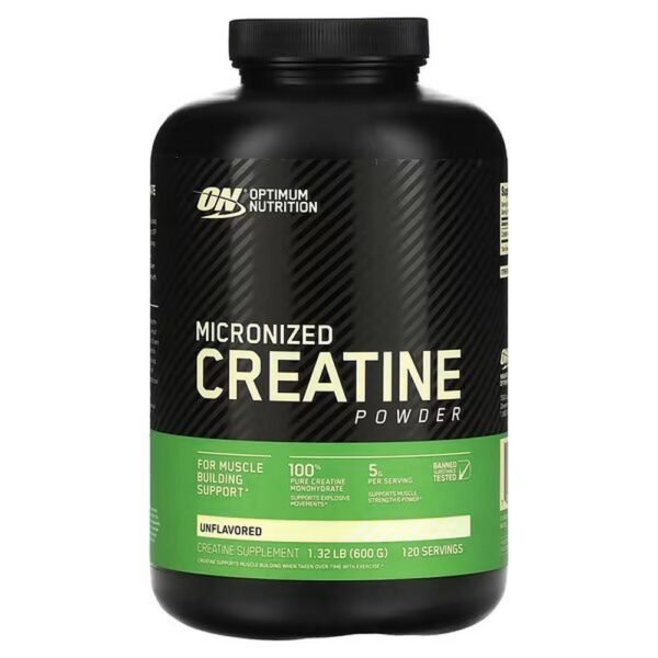 Optimum Nutrition, Micronized Creatine Powder, Micronized Creatine Powder, Unflavored, 600 g (1.32 lb.),Optimum Nutrition, Micronized Creatine Powder, Mikronisiertes Kreatin-Pulver, geschmacksneutral, 600 g (1,32 lb.)