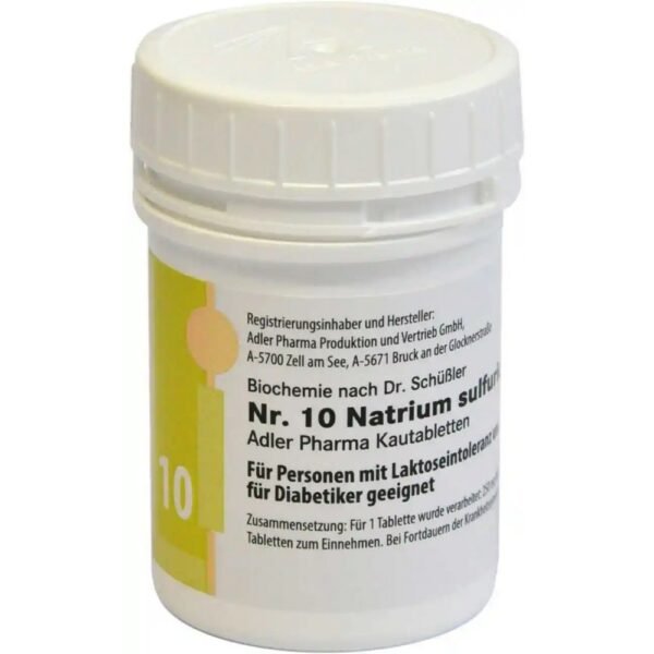 Adler Schüßler Salt No. 10 Natrum sulfuricum D6 chewable tablets, 100g