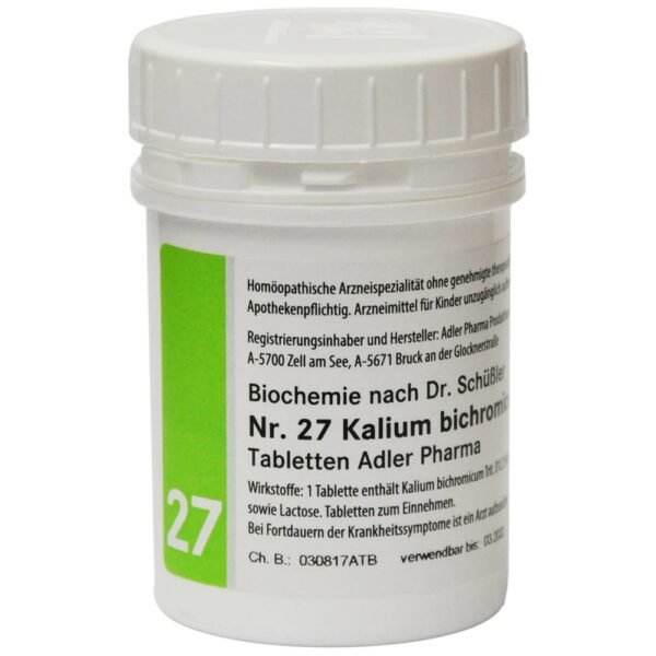 Adler Schüßler Salt No. 27 Kalium bichromicum D12 chewable tablets, 100g