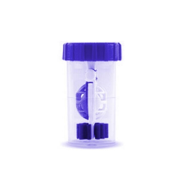 Antibacterial contact lens case with platinum catalyst in blue - white,Antibakterieller Kontaktlinsenbehälter mit Platinkatalysator in Blau - Weiß