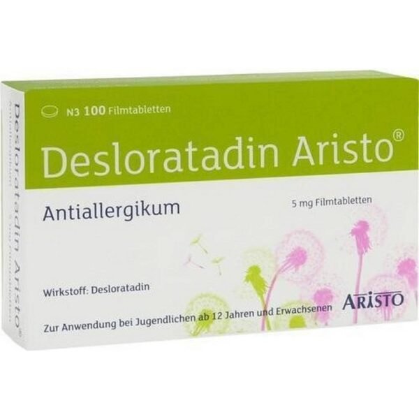 Aristo Pharma Desloratadin Aristo 5mg Filmtabletten, 100 Stück,Aristo Pharma Desloratadine Aristo 5mg film-coated tablets