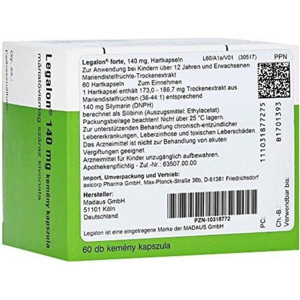 axicorp Pharma Legalon forte hard capsules, 60 pieces