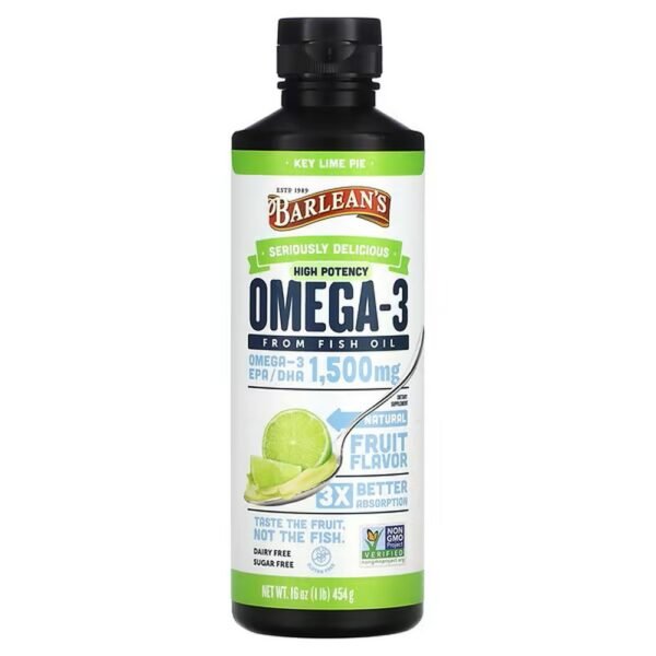 Barlean's, Omega-3 Fish Oil, Key Lime Pie, 1,500 mg, 16 oz (454 g),Barlean's, Omega-3 Fish Oil, Key Lime Pie, 1,500 mg, 16 oz (454 g)