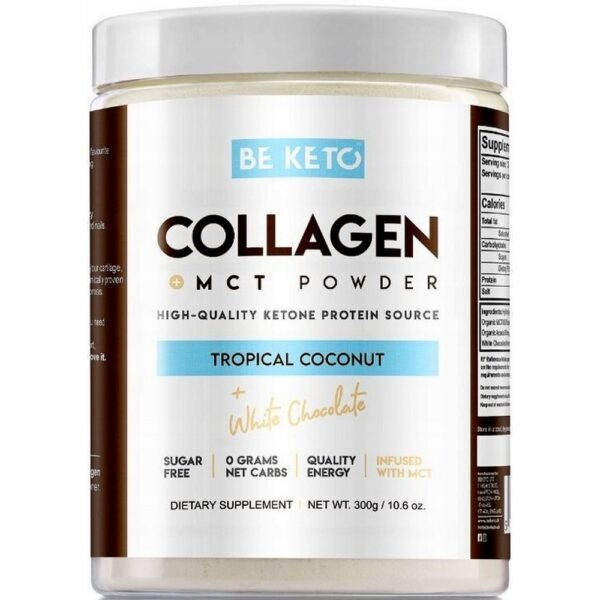 BeKeto, Keto Collagen with MCT Oil - Coconut & White Cheek, 300,g, Keto Collagen with MCT Oil - Coconut & White Cheek, 300,g