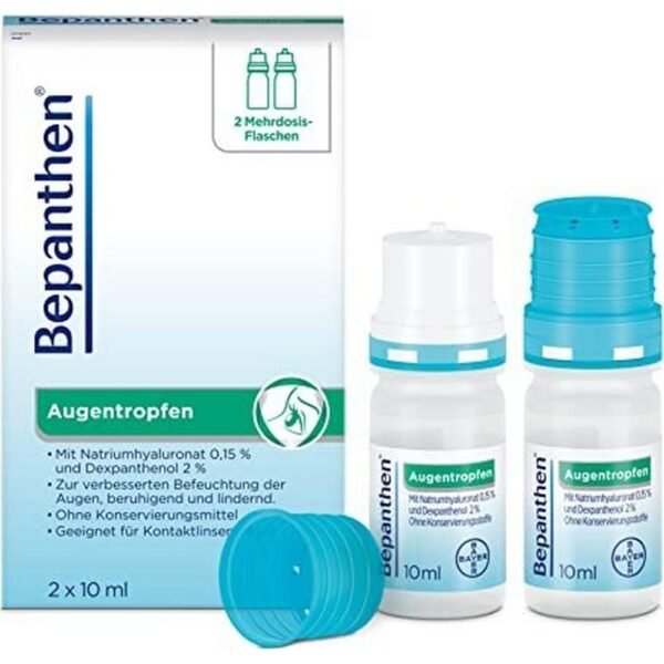 Bepanthen eye drops, 20 ml (2x10ml),Bepanthen Augentropfen, 20ml (2x 10ml)