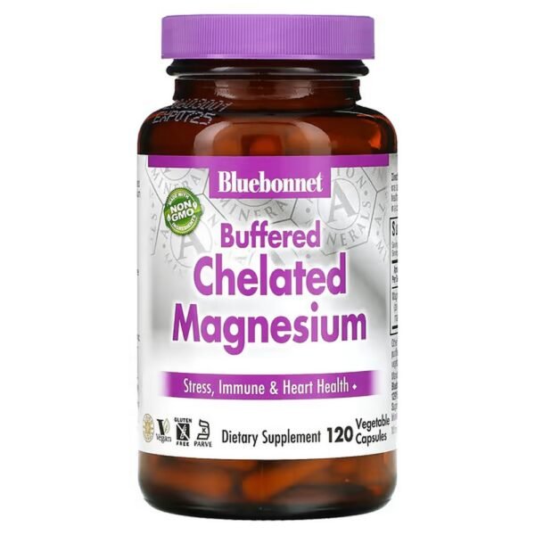 Bluebonnet Nutrition, Buffered Chelated Magnesium, buffered chelated magnesium, 120 vegetable capsules,Bluebonnet Nutrition, буферный хелатный магний, 120 растительных капсул