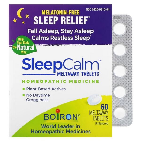 Boiron, Sleep Calm Meltaway tablets, for peaceful sleep, neutral in taste, 60 melting tablets,Boiron, Sleep Calm Meltaway Tabletten, für ruhigen Schlaf, geschmacksneutral, 60 Schmelztabletten