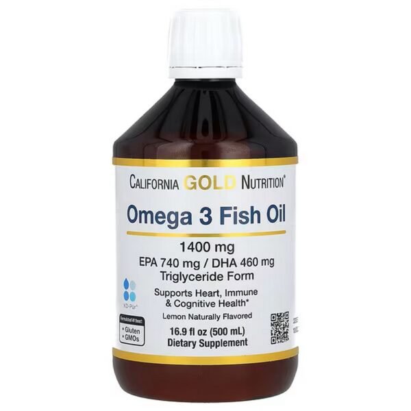 California Gold Nutrition, Norwegian Omega-3 Fish Oil,  Natural Lemon Flavor, 500 ml (16.9 fl. oz.),California Gold Nutrition, norwegisches Omega-3-Fischöl, natürlicher Zitronengeschmack, 500 ml (16,9 fl. oz.)