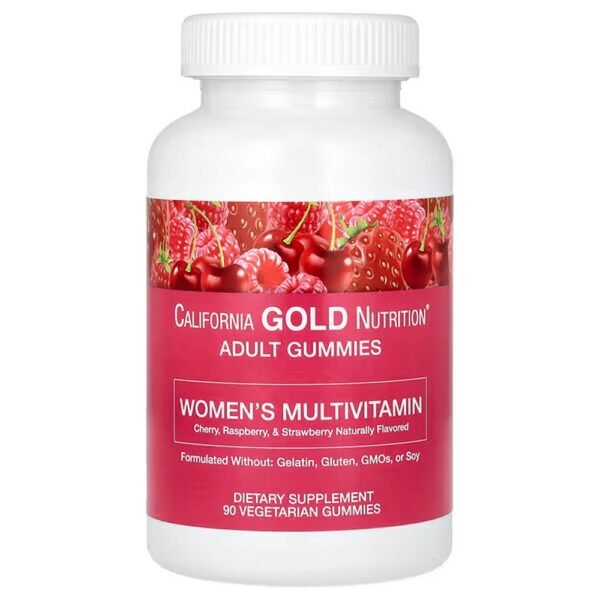 California Gold Nutrition, Women's Multivitamin Gummies,  Cherry, Strawberry , 90 Gummies,California Gold Nutrition, Multivitamin-Fruchtgummis für Frauen, Kirsch-, Erdbeer, 90 Fruchtgummis