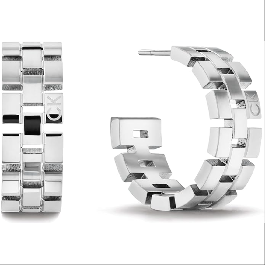 Calvin Klein GEOMETRIC Women's Creole Earrings;Pendientes Criollos GEOMÉTRICOS de Mujer Calvin Klein 2 calvin-klein-geometric-womens-creole-earrings-silver.jpg