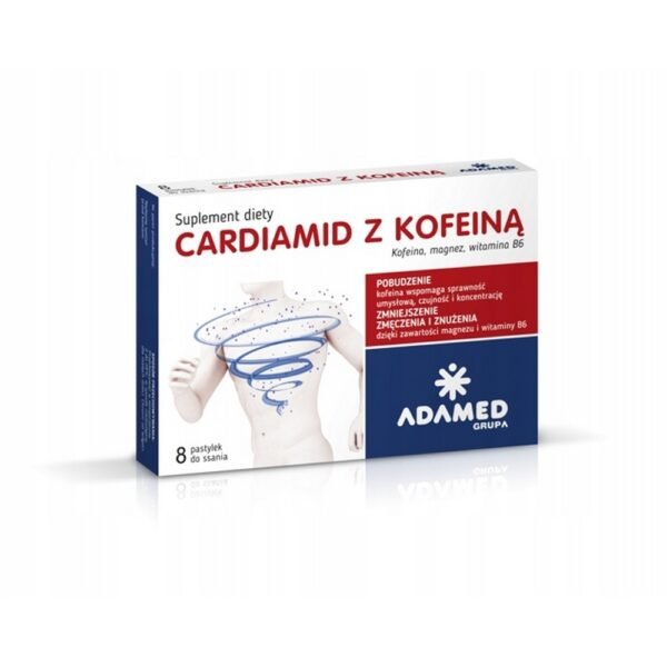 Adamed Sp. z o.o.,Cardiamid with caffeine 8 citrus-flavored lozenges,Cardiamid z kofeiną 8 pastylek do ssania o smaku cytrusowym
