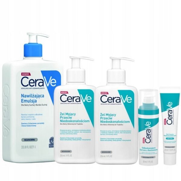 L'Oreal,CeraVe 2x CLEANSING GEL + ANTI-BREAKING GEL 40 ML + RETINOL SERUM,CeraVe 2x ŻEL MYJĄCY + ŻEL PRZECIW NIEDOSKONAŁOŚCIOM 40 ML + SERUM RETINOL