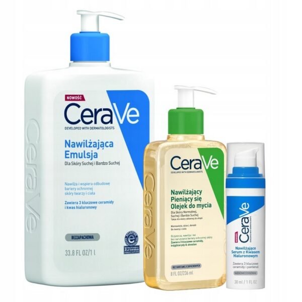 L'Oreal,CeraVe Hyaluronic Acid Serum Set 30ml Moisturizing Cleansing Oil 236ml,CeraVe Zestaw Serum Kwas Hialuronowy 30ml Olejek Nawilżający do Mycia 236ml