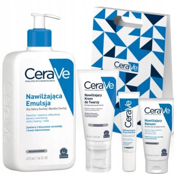 L'Oreal,CeraVe Gift Set Emulsion 473ml, Eye Cream 14g, Face Cream 52ml,CeraVe Zestaw Prezentowy Emulsja 473ml, Krem Oczy 14g, Krem do Twarzy 52ml