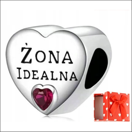Charms PERFECT WIFE heart s925 + FREE GIFT BOX;Encantos Corazones DE ESPOSA PERFECTA 925 + CAJA DE REGALO GRATIS