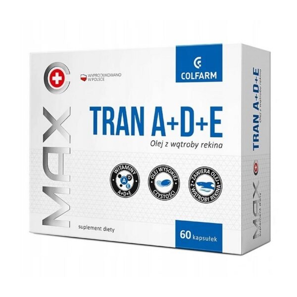 Colfarm,TRAN A+D+E dietary supplement fish oil (cod liver oil)60 ,suplement diety olej rybny (olej z wątroby dorsza) 60