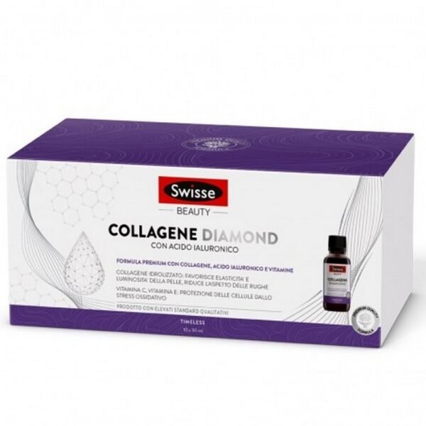 Collagen Diamond, Skin And Nails Supplement 10 Vials Of, 30, Ml,Diament kolagenowy, suplement do skóry i paznokci 10 fiolek, 30, ml,SWISSE
