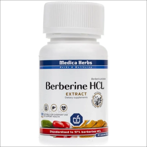 Medica Herbs Berberine HCL extract 516mg 30 caps.