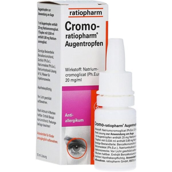 Cromo ratiopharm eye drops 10 ml,Cromo ratiopharm Augentropfen 10 ml