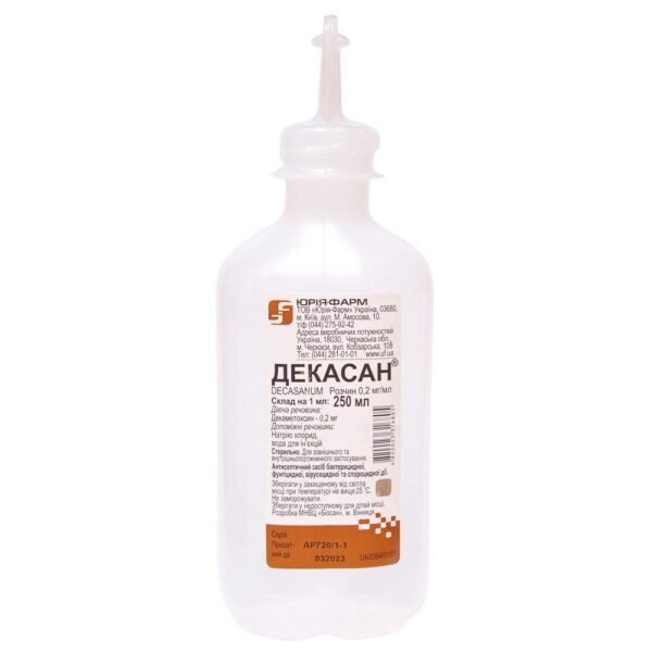 Dekasan liquid 0.2 mg/ml container polymer. 250 ml