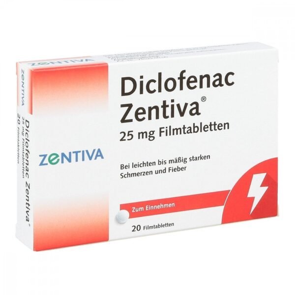 Diclofenac Zentiva 25mg (20 pieces),Diclofenac Zentiva 25mg (20 stk)