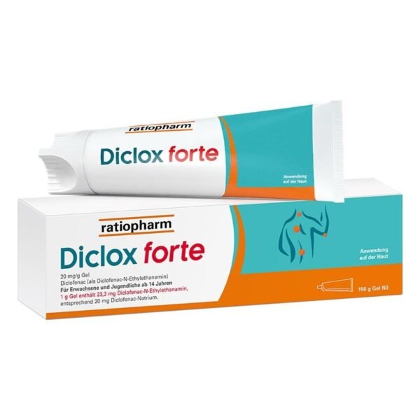 Diclox forte - pain gel with 2% diclofenac from ratiopharm (150 g),Diclox forte - Schmerzgel mit 2 % Diclofenac von ratiopharm (150 g)