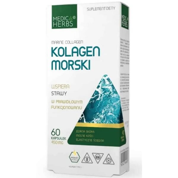Dietary supplement Medica Herbs Marine Collagen  Capsules 60 pcs,Suplement diety Medica Herbs Kolagen morski kolagen kapsułki 60 szt.