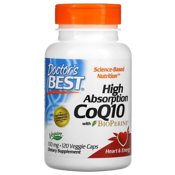 Doctor's Best, High Absorption CoQ10 with BioPerine, high absorption CoQ10 with BioPerine, 100 mg, 120 vegetable capsules,Doctor's Best, High Absorption CoQ10 with BioPerine, hoch absorbierbares CoQ10 mit BioPerine, 100 mg, 120 pflanzliche Kapseln