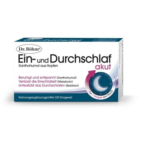 Dr. Böhm Ein- und Durchschlaf akut Dragees, 30 Stück,Dr. Böhm acute dragees for falling asleep and staying asleep