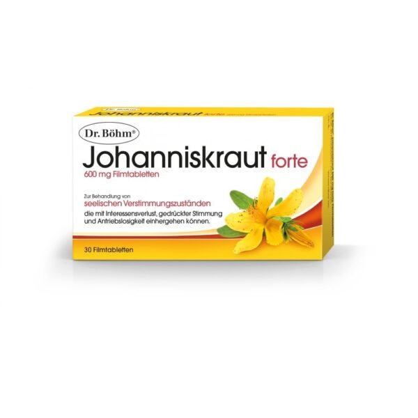 Dr. Böhm St. John's wort 600 mg forte film-coated tablets, 30 pieces,Dr. Böhm Johanniskraut 600mg forte Filmtabletten, 30 Stück