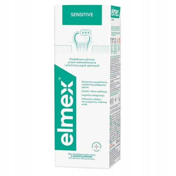 GABA International AG,Elmex Sensitive Plus Mouthwash with amine fluoride 400 ml,Elmex Sensitive Plus Płyn do płukania jamy ustnej z aminofluorkiem 400 ml