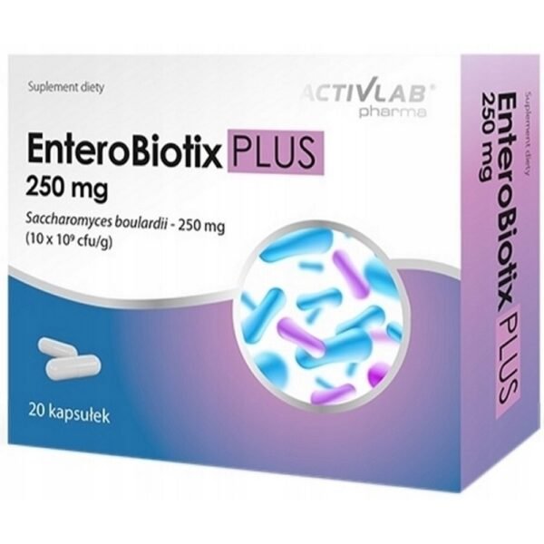 Activlab,Enterobiotix PLUS 250 mg enterol-probiotic 20 capsules,Enterobiotix PLUS 250 mg enterol-probiotyk 20 kapsułek