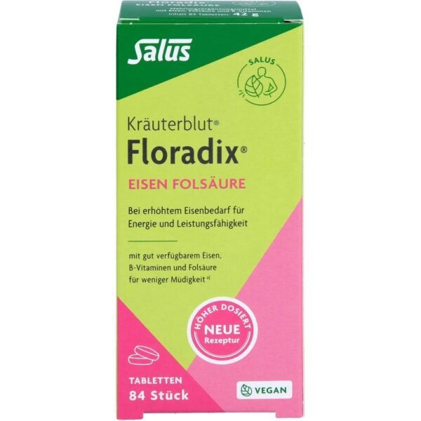 FLORADIX Iron Folic Acid Tablets 84 pcs, FLORADIX Eisen-Folsäure-Tabletten 84 Stk